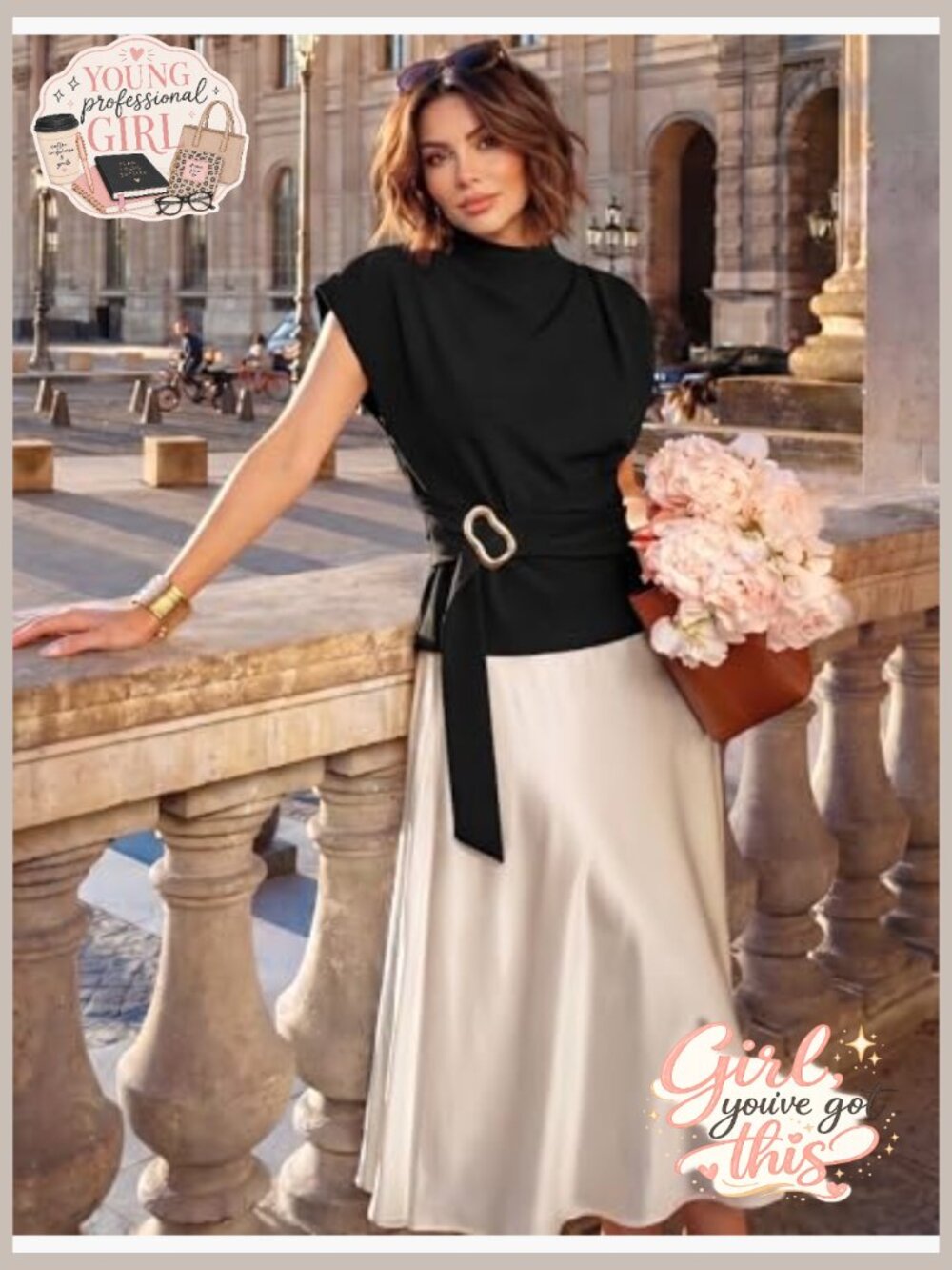 Mock Neck Cap Sleeve Blouse Business Casual Tunic Work Top - Picture 2 of 7